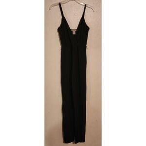 Love Squared Black Pants Sparkly Sleeveless Jumpsuit Size S (no tie belt)